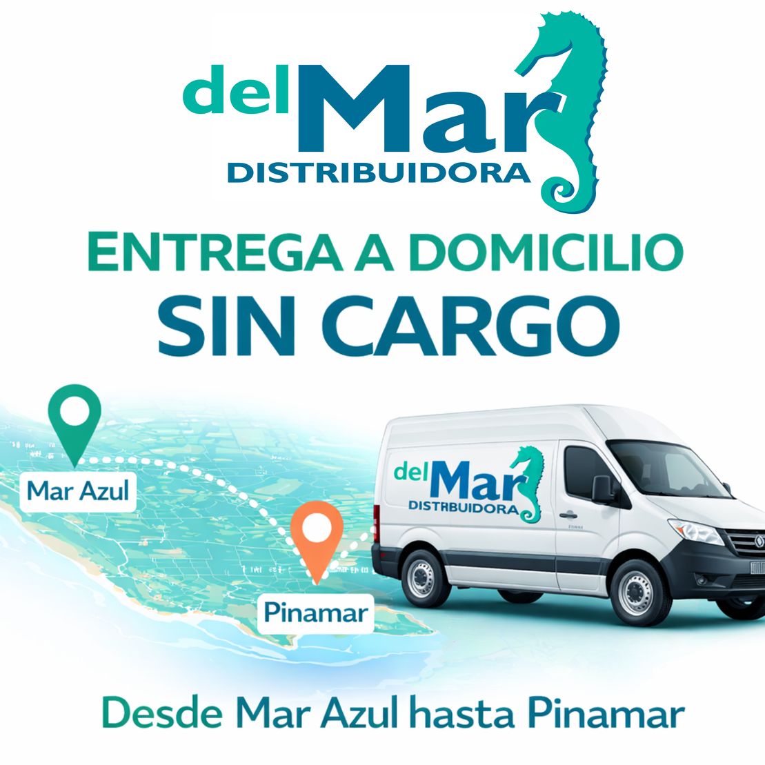 Vehículo de reparto saliendo a realizar entregas a domicilio